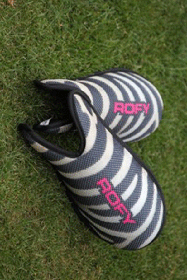 Rofy Scheenbeschermers Zebra Grijs Roze